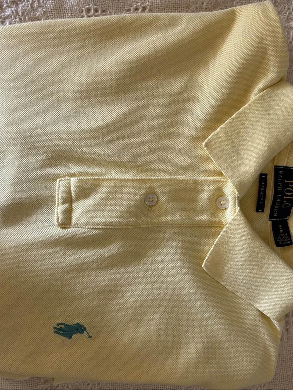 Polo by Ralph Lauren Pale Yellow Polo with Aqua Pony